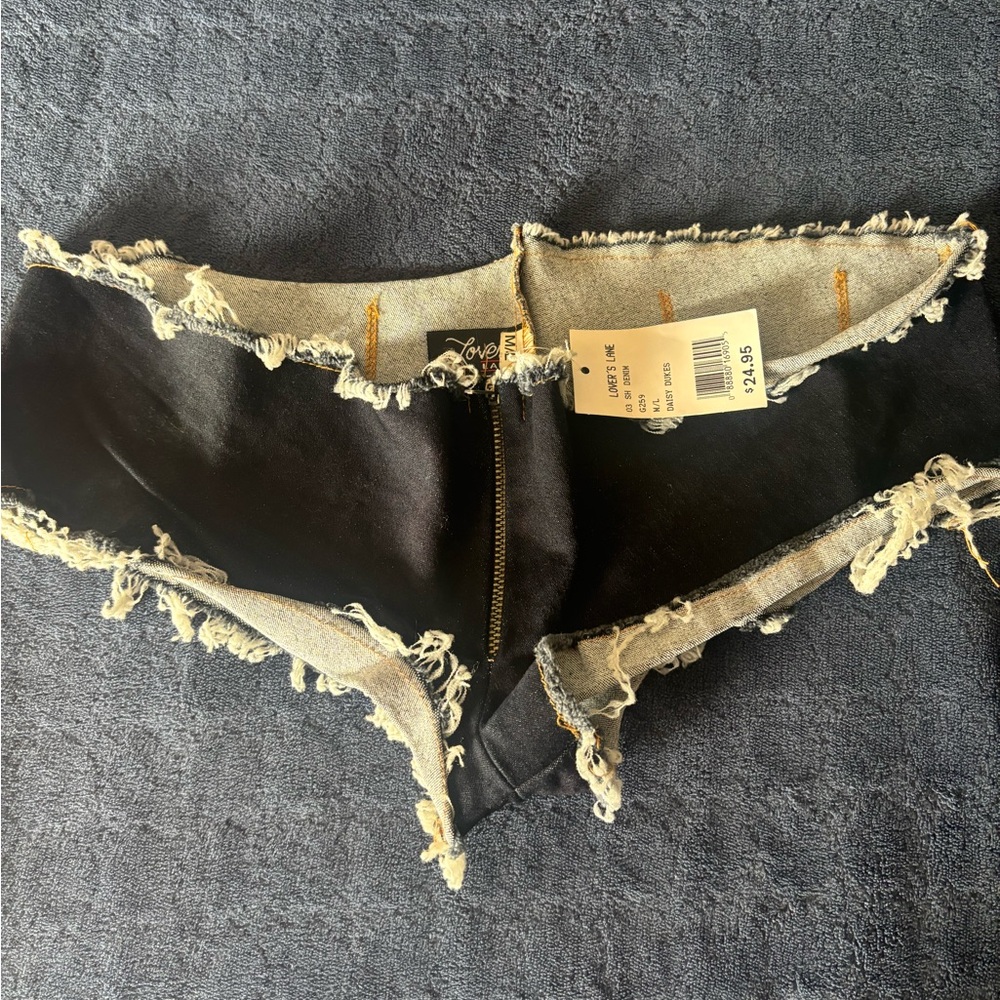 lovers lane Black Frayed Denim super booty Shorts